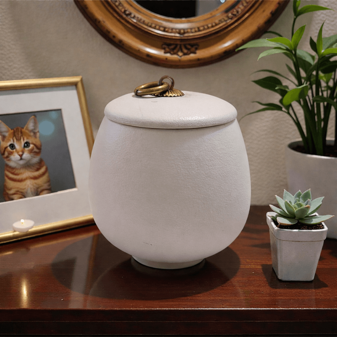 Ánfora ceremonial para cenizas de mascotas — Pet Memories Valdivia Ánfora ceremonial para cenizas de mascotas — Pet Memories Valdivia